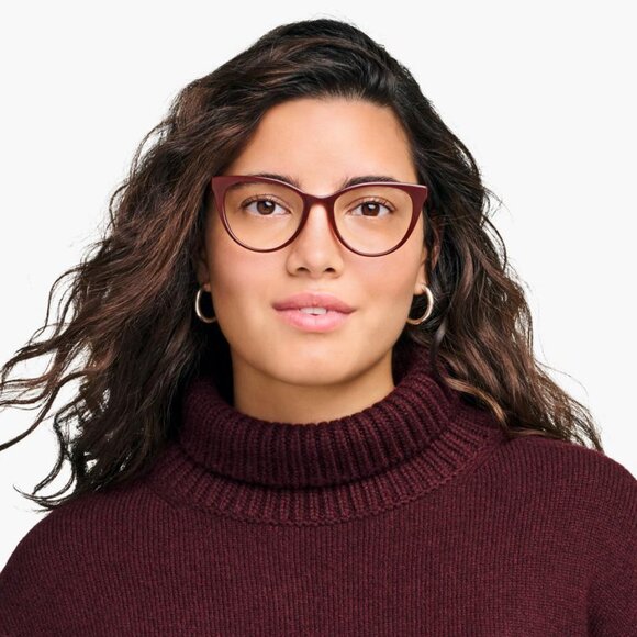 Warby Parker Haley Cat Eye Glasses Russet Red FRAMES ONLY 51-17-140 - Picture 9 of 9